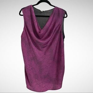 Halogen Pebble Pattern Sleeveless Cowl Tunic Top XL